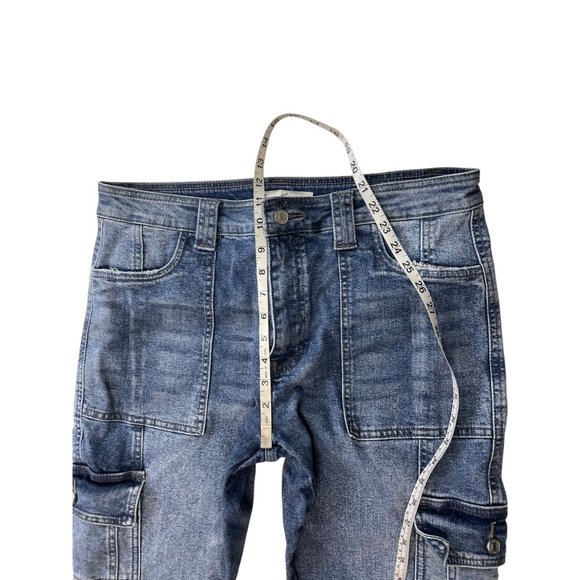 KanCan Womens Blue Denim Cargo Jeans W13/30 With Multiple Pockets & Relaxed Fit - Picture 8 of 10